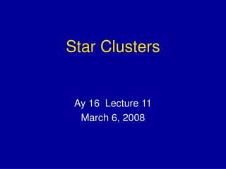 Star Clusters