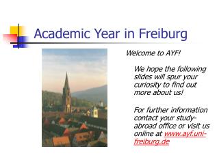 Academic Year in Freiburg