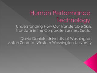 Human Performance Technology