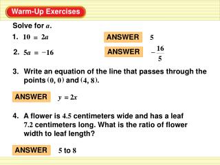 Solve for a .