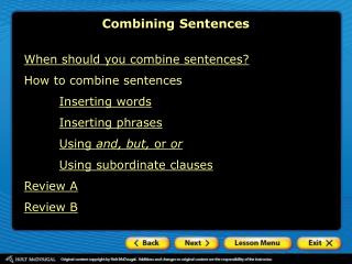 Combining Sentences