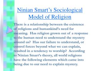Ninian Smart’s Sociological Model of Religion