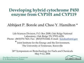 Developing hybrid cytochrome P450 enzyme from CYP101 and CYP119