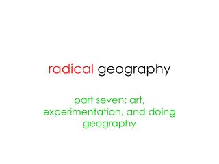 radical geography