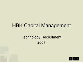 HBK Capital Management