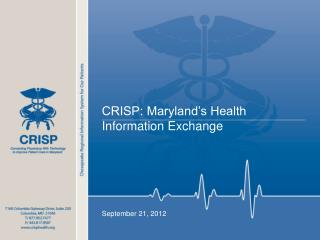 CRISP: Maryland’s Health Information Exchange