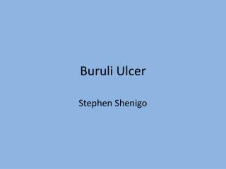 Buruli Ulcer