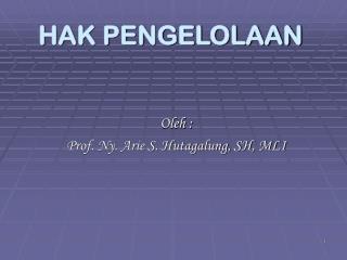 HAK PENGELOLAAN