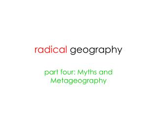 radical geography