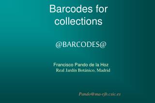 Barcodes for collections