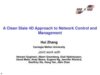 A Clean Slate 4D Approach to Network Control and Management