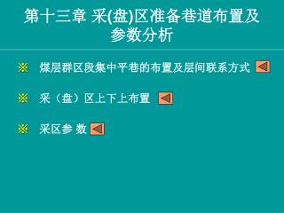 第十三章 采 ( 盘 ) 区准备巷道布置及参数分析