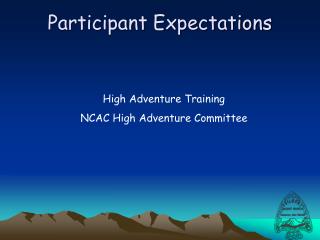 Participant Expectations