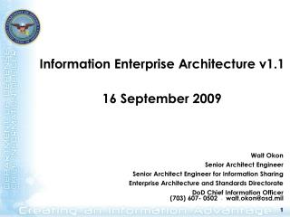 Information Enterprise Architecture v1.1 16 September 2009