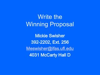 Write the Winning Proposal