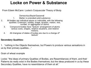Locke on Power &amp; Substance
