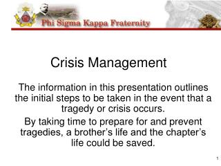 Crisis Management