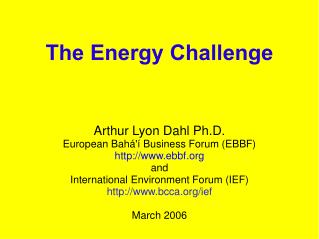The Energy Challenge