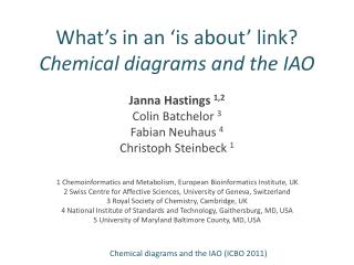 What’s in an ‘is about’ link? Chemical diagrams and the IAO