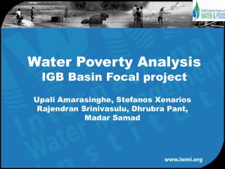 Water Poverty Analysis IGB Basin Focal project