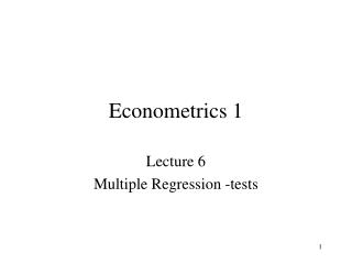 Econometrics 1