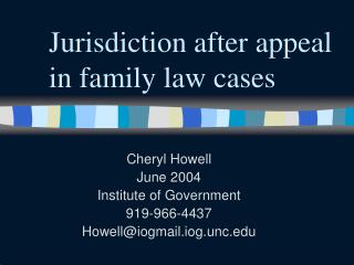 Jurisdiction after appeal in family law cases