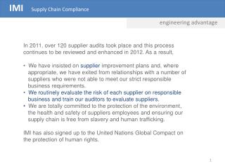 IMI Supply Chain Compliance