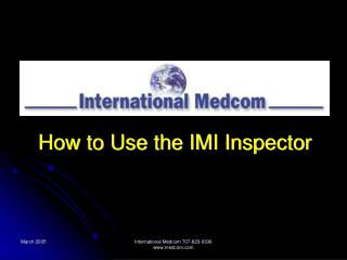 How to Use the IMI Inspector