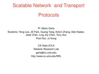 Scalable Network and Transport Protocols AINS Project review, Aug 4, 2004