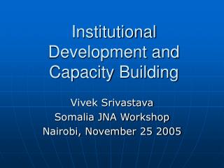 Institutional Development and Capacity Building
