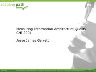 Measuring Information Architecture Quality