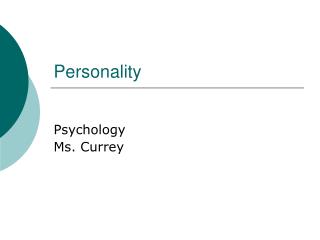 Personality