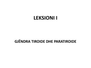 LEKSIONI I