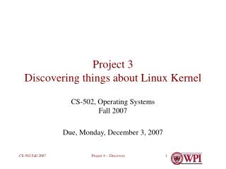 Project 3 Discovering things about Linux Kernel