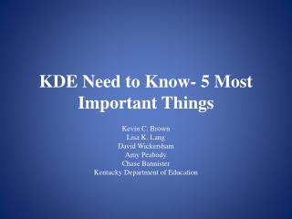 KDE Need to Know- 5 Most Important Things