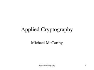 Applied Cryptography
