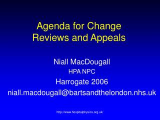 Agenda for Change Reviews and Appeals