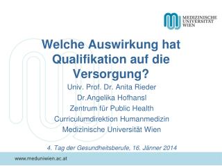 Welche Auswirkung hat Qualifikation auf die Versorgung?