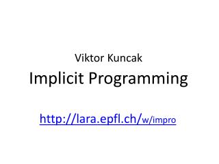 Implicit Programming