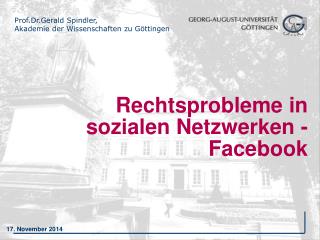 Rechtsprobleme in sozialen Netzwerken - Facebook