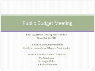 Public Budget Meeting