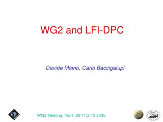 WG2 and LFI-DPC