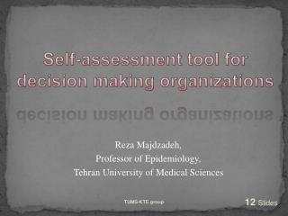 Self-assessment tool for decision making organizations