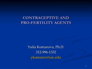 CONTRACEPTIVE AND PRO-FERTILITY AGENTS