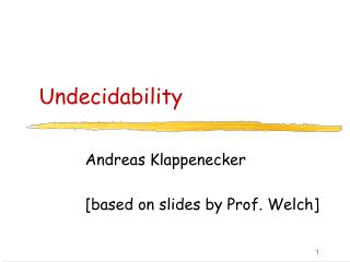 Undecidability