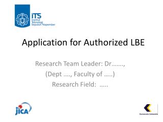 Application for Authorized LBE