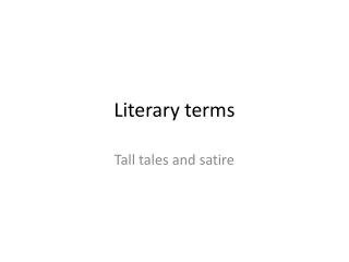 Literary terms