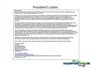 President’s Letter