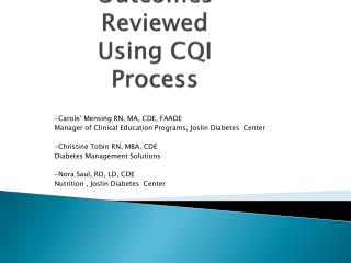 Client Behavioral Goal Setting: Outcomes Reviewed Using CQI Process