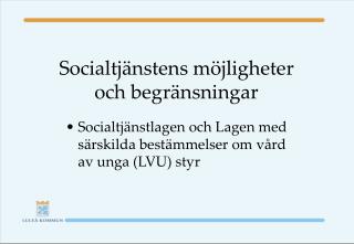 Socialtjänstens möjligheter och begränsningar